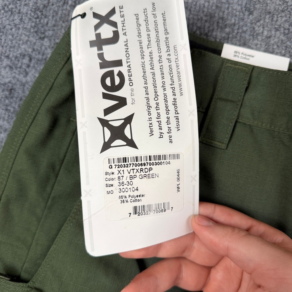 Vertx Pants Mens 36x30 Green X1 VTXRDP Ripstop Tactical Cargo Military NEW NWT - Picture 3 of 7